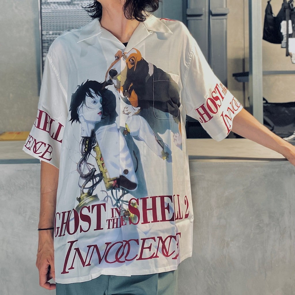 GHOST IN THE SHELL 2 INNOCENCE | Ghost in the Shell | S/S HAWAIIAN SHIRT -TYPE 1- #WHITE [INNOCENCE-WM-HI01]