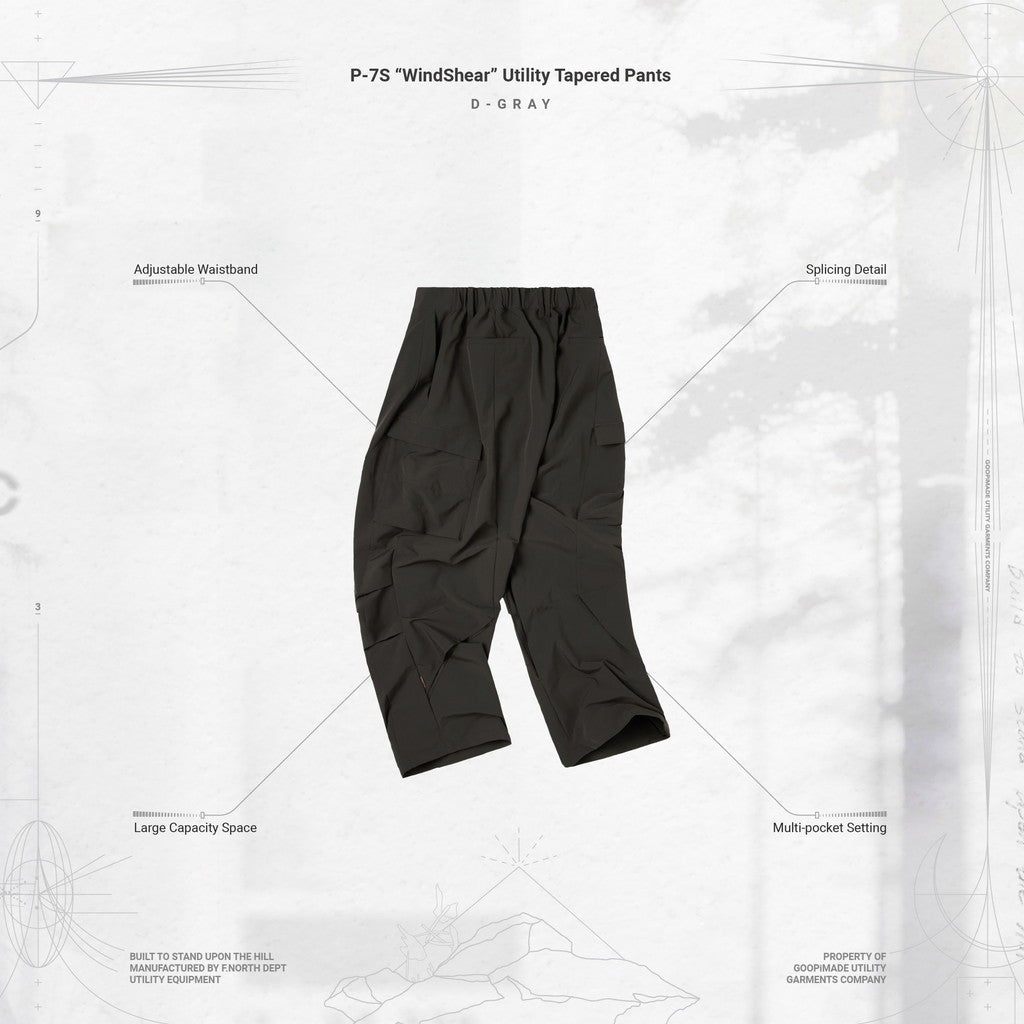 P-7S 「WindShear」 Utility Tapered Pants #D-GRAY [GOOPI-24SS-JUN-01]