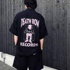 DEATH ROW RECORDS | 50'S SHIRT S/S #BLACK-PURPLE [DEATHROW-WM-OC01]