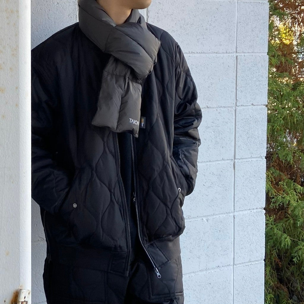 WORK DOWN SCARF #D.CHARCOAL [TAION-201WK]