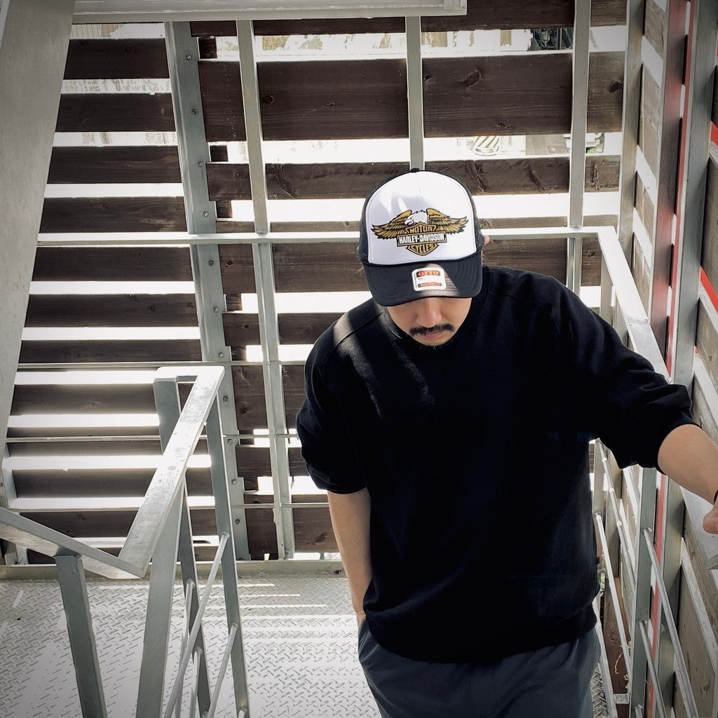 HARLEY DAVIDSON | SCREAMIN EAGLE CURVED BILL PATCH CAP #BLACK / WHITE [HD25SS-CAP-01]