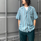 STRIPED OPEN COLLAR SHIRT S/S -TYPE 2- #BLUE [24SS-WMS-OC09]