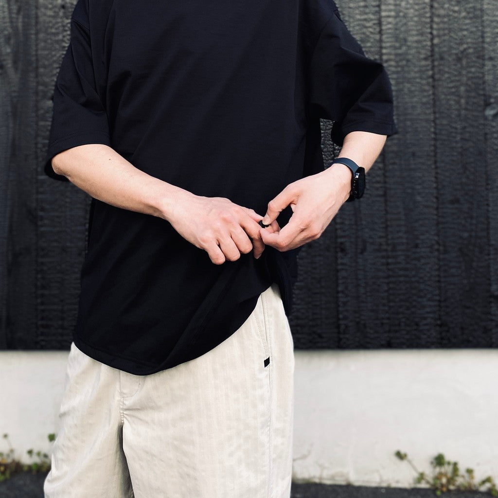 TECH DRAWSTRING S/S TEE #BLACK [BE-35026]