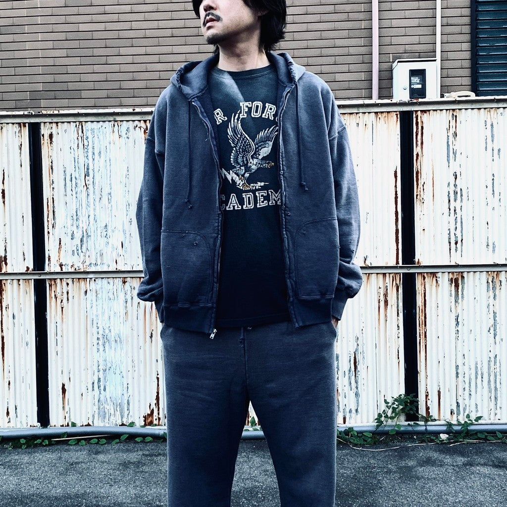 WEATHERED ZIP HOODIE #EGGPLANT [BWU-WZH]