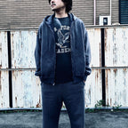 WEATHERED ZIP HOODIE #EGGPLANT [BWU-WZH]