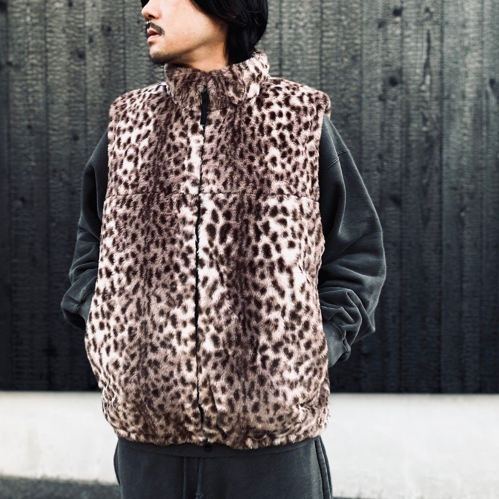WILD THINGS | LEOPARD FUR HAPPY VEST ( TYPE-2 ) #L-PINK [26FW-WMO-WT06]