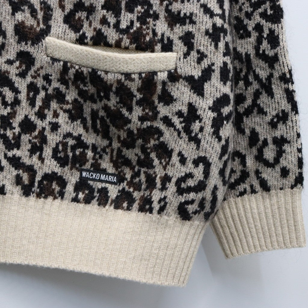 LEOPARD MOHAIR CARDIGAN #IVORY [25FW-WMK-KN08]