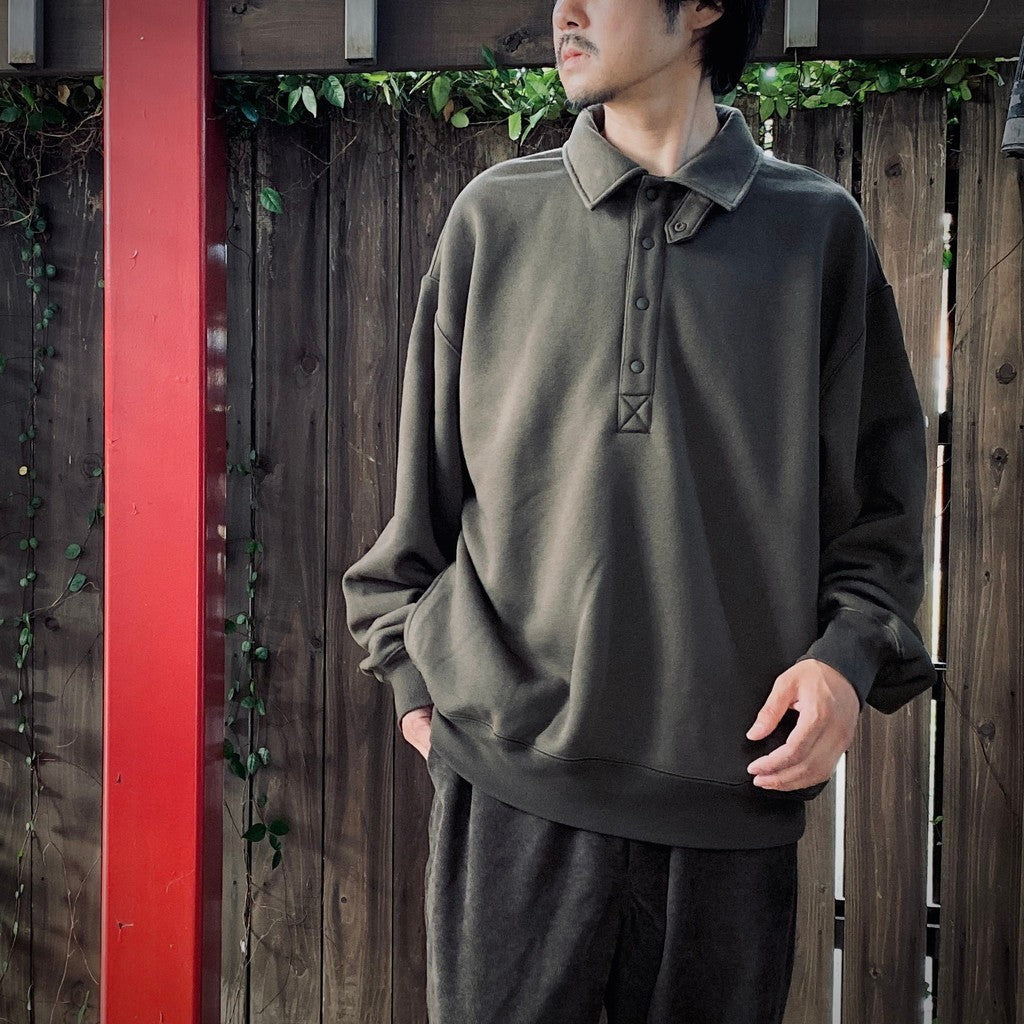 科技風運動按扣套頭衫 #棕色卡其 [BE-53025W]