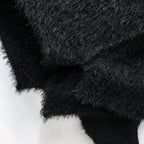 Classic Shaggy Knit Jumper (FUR KNIT) #BLACK [M-P4-KW3]