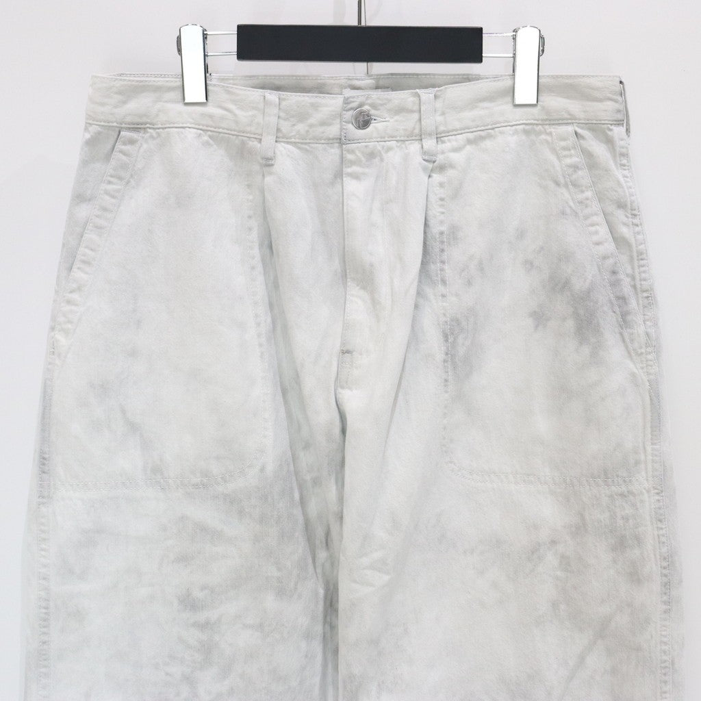 漂白寬鬆油漆工褲 #灰色 [25SS-FS-09 / FS1703]