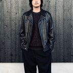 LEOPARD MOHAIR JACQUARD CREW NECK SWEATER #CHARCOAL [26FW-WMK-KN16]