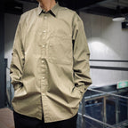 TECH REGULAR STRIPE SHIRT L/S #WOLF GRAY [BE-81025]