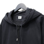 LIGHT FLEECE ZIP HOODED LENS SWEATSHIRT #BLACK 999 [20CMSS081A-002246G]