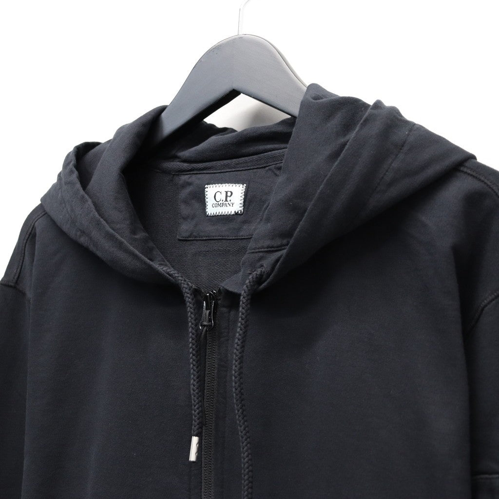 LIGHT FLEECE ZIP HOODED LENS SWEATSHIRT #BLACK 999 [20CMSS081A-002246G]