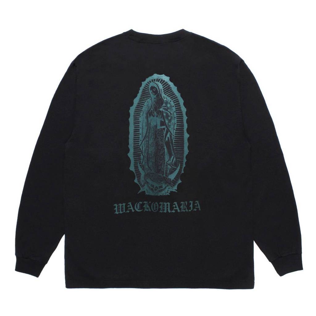 WASHED HEAVY WEIGHT CREW NECK LONG SLEEVE T-SHIRT ( TYPE-2 ) #BLACK/GREEN [26SSE-WMT-LT05]
