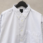 TECH BUTTON DOWN SHIRT L/S STRIPE #GRAY [BE-80024]