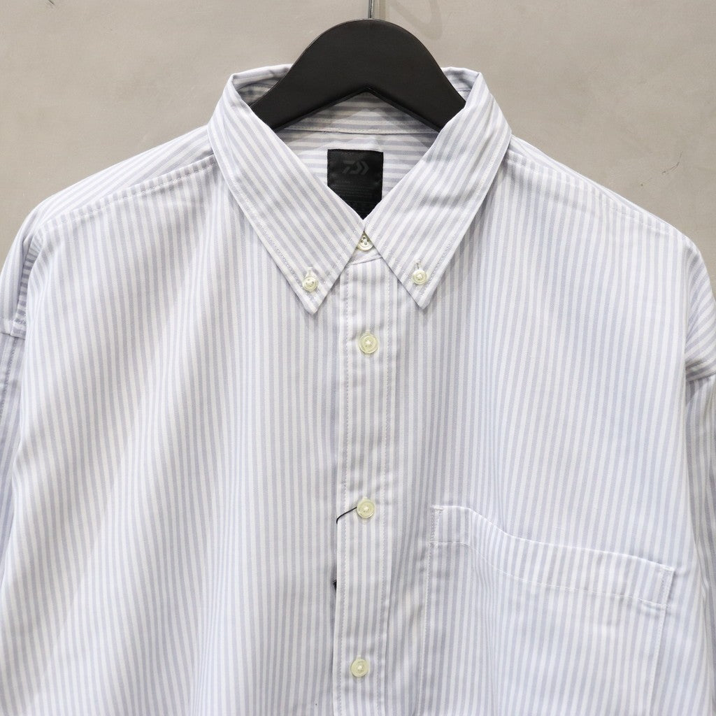 TECH BUTTON DOWN SHIRT L/S STRIPE #GRAY [BE-80024]