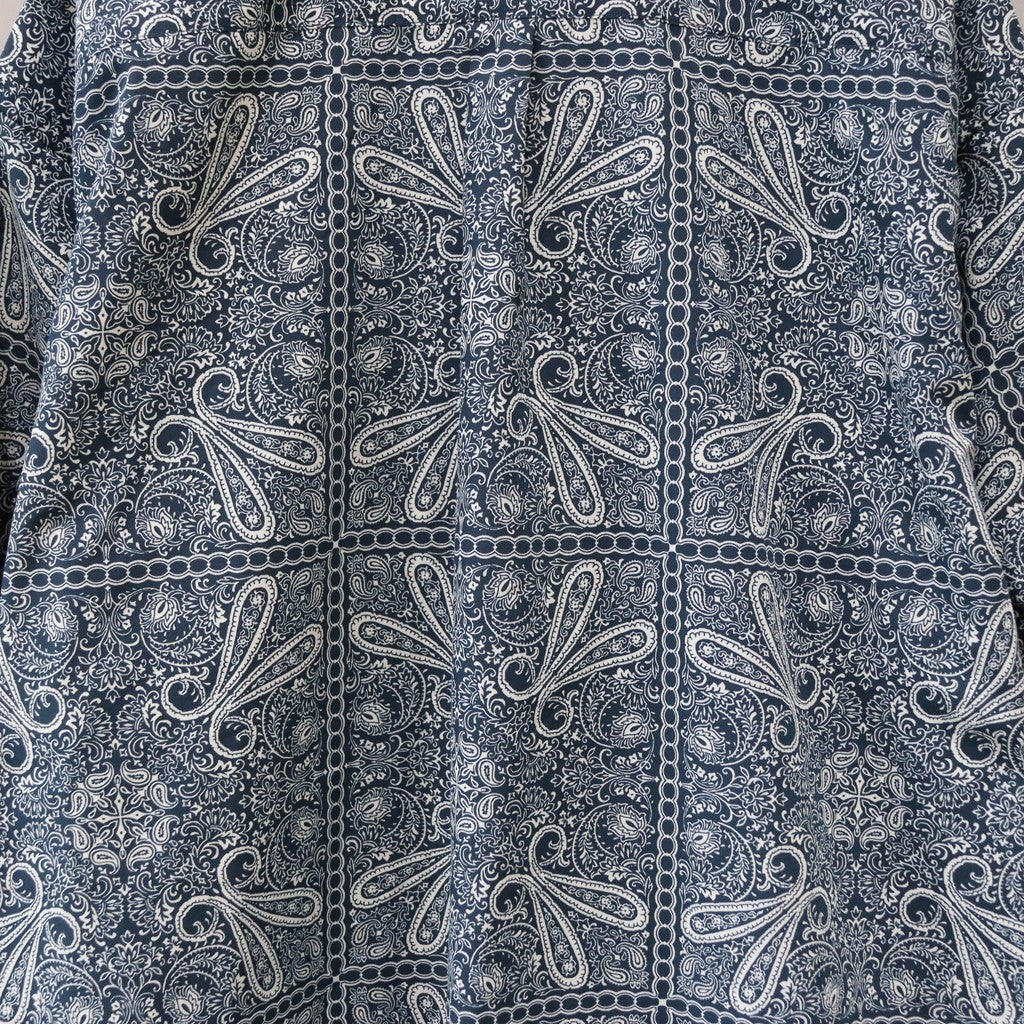 TECH BUTTON DOWN L/S SHIRT PAISLEY #NAVY [BE-81024]