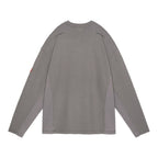 SIDE SEAM DBL KNIT LONG SLEEVE #CHARCOAL [CES27CS14]