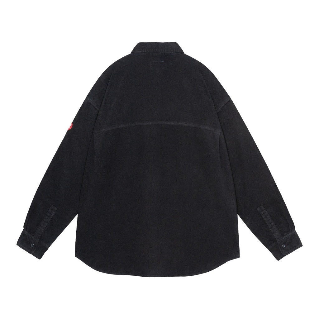 BRUSHED COTTON DESIGN BIG SHIRT #BLACK [CES29SH01]