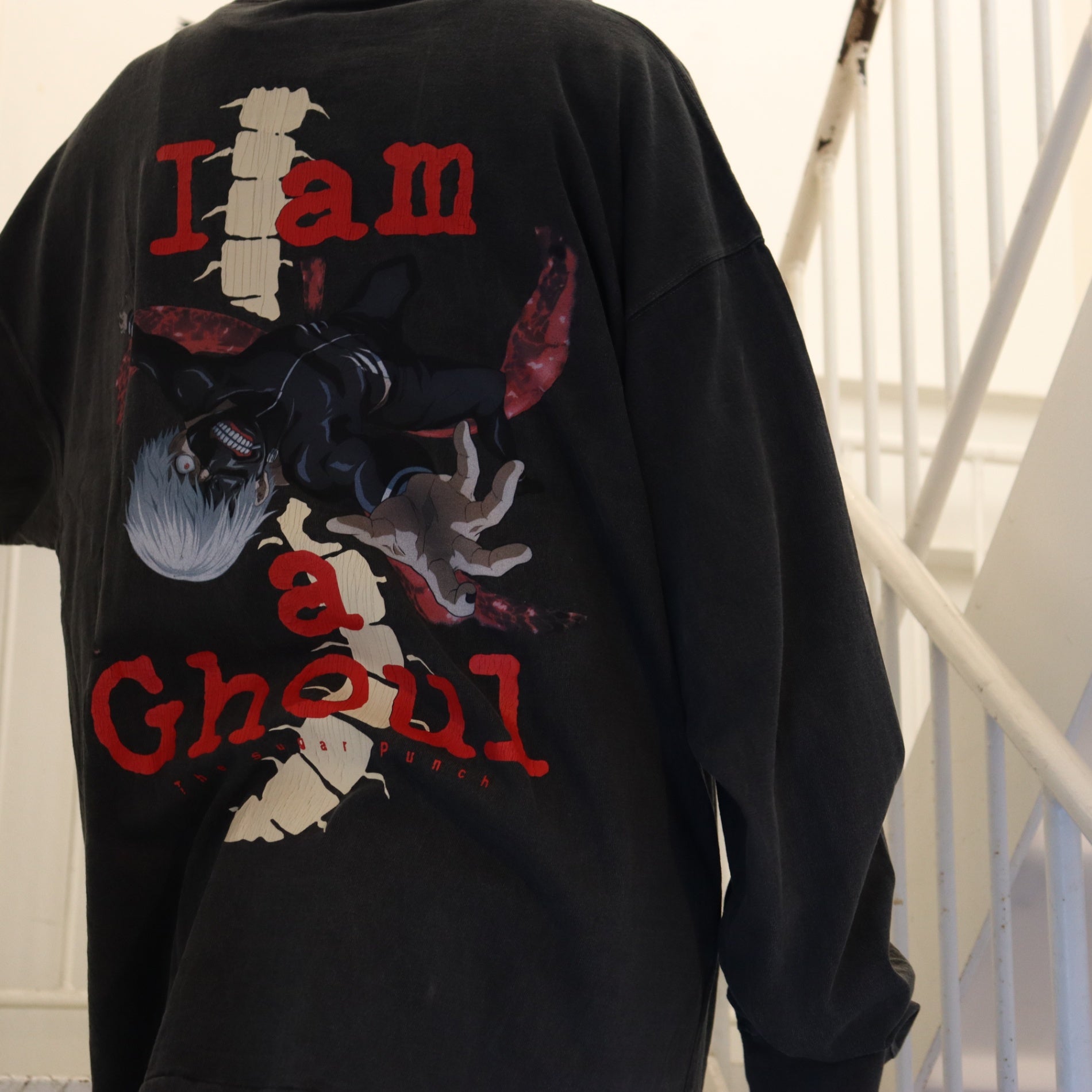 東京喰種 | 長袖T卹（金木研 BACK BORN）#黑色 [TTGM25SM005]