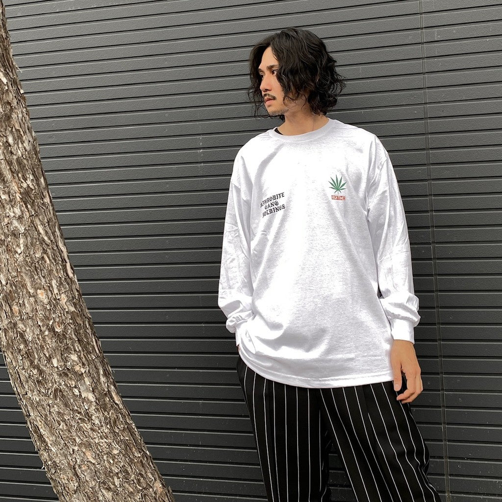 舐達麻 | HIGHTIMES | CREW NECK LONG SLEEVE T-SHIRT #WHITE [NMD-HIGHTIMES-WM-LT01]