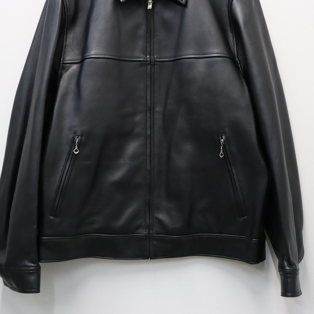 SINGLE RIDERS LEATHER JACKET ( TYPE-2 ) #BLACK [26FWE-WMO-BL04]