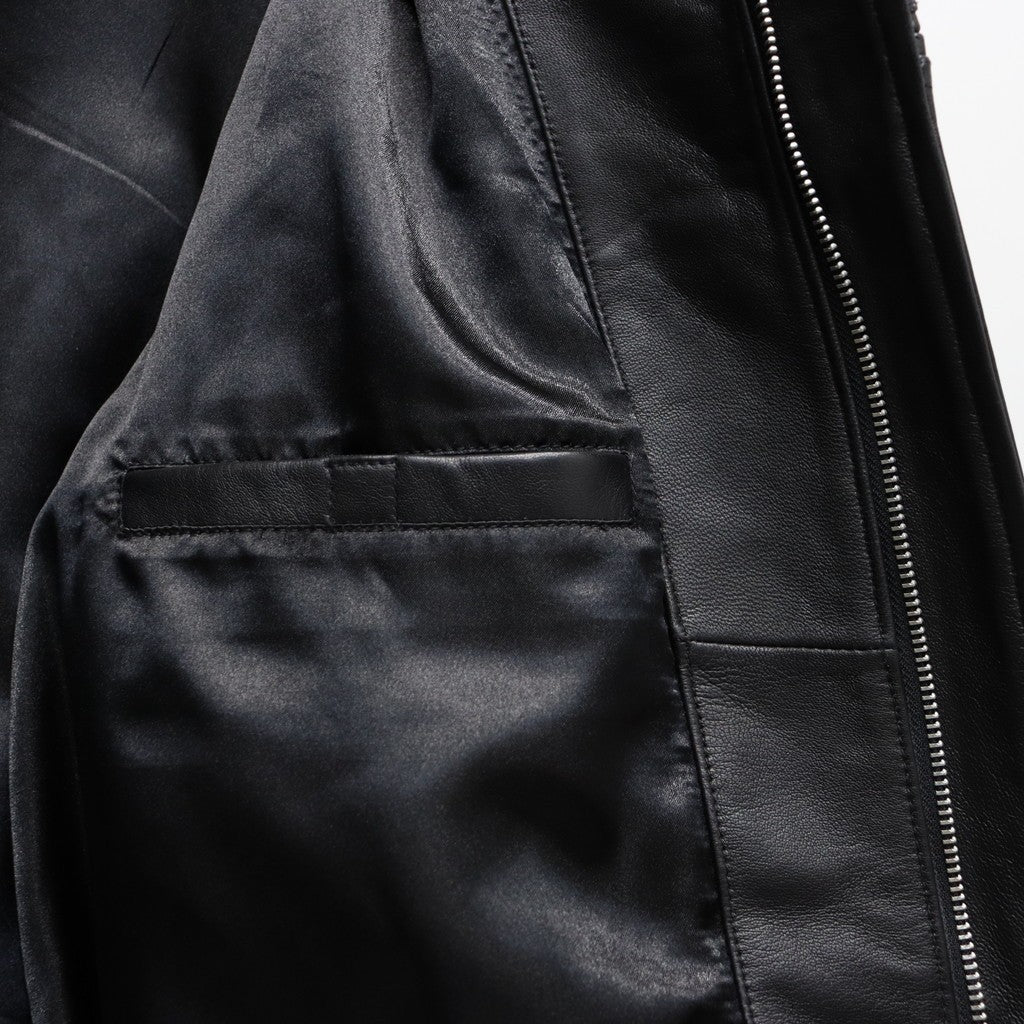 LEATHER DERBY JACKET #BLACK [tc25f001]