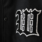 LEATHER VARSITY JACKET -B- (TYPE-2) #BLACK [24FW-WMO-BL16]