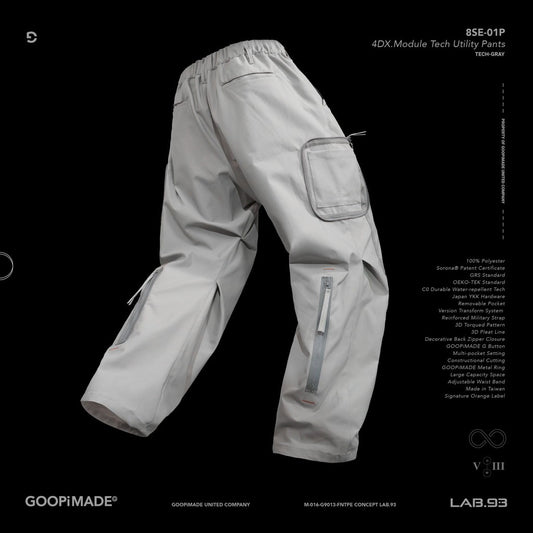 「8SE-01P」 4DX.Module Tech Utility Pants #TECH-GRAY [GOOPI-24AW-OCT-03]