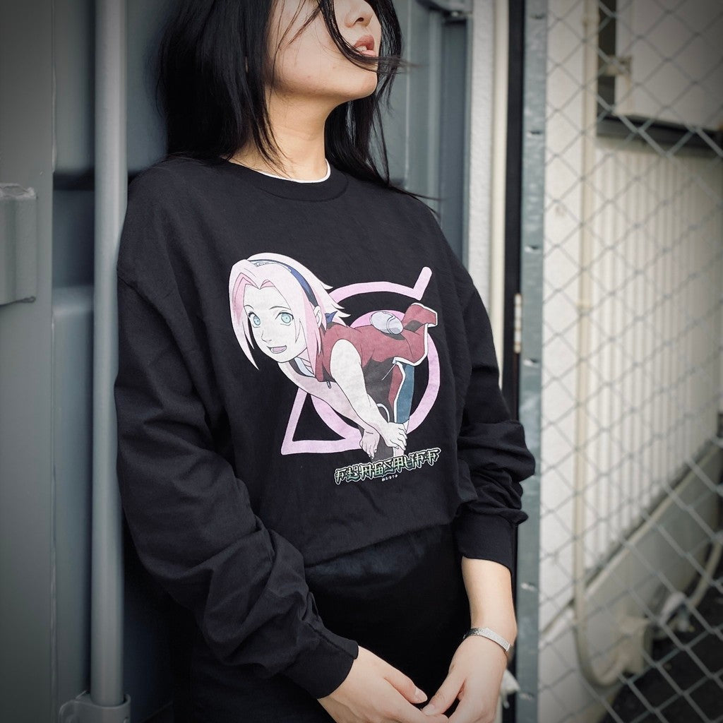 NARUTO | 「SAKURA」 L/S TEE #BLACK [25SS-FSxNARUTO-03 / FS1697