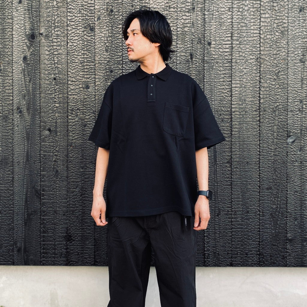 PEN POCKET COLLAR T-SHIRTS #BLACK [HOD26-01-TS007]