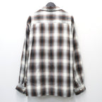 OMBRE CHECK OPEN COLLAR SHIRT L/S ( TYPE-2 ) #BROWN [26FWE-WMS-OC02]