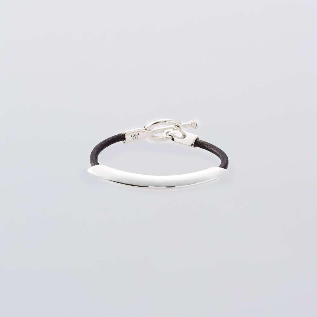 Triangle Leather Bracelet -Black- #BLACK/SILVER [XOLB003L-BLK]