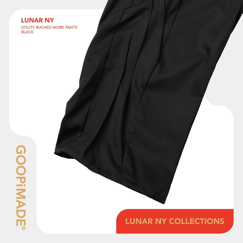 Lunar 26 - Utility Ruched Work Pants #Black [GOOPI-26SS-FEB-01]
