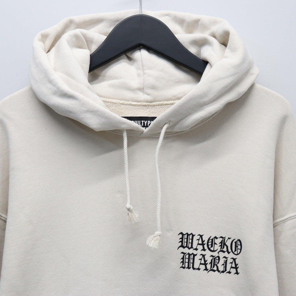 DEATH ROW RECORDS | WASHED MIDDLE WEIGHT PULLOVER HOODED SWEAT SHIRT #IVORY [DEATHROW-WM-SS02]