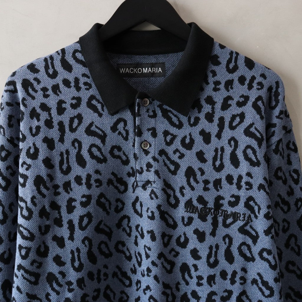 LEOPARD KNIT POLO SHIRT #BLUE [24FW-WMK-KN13]
