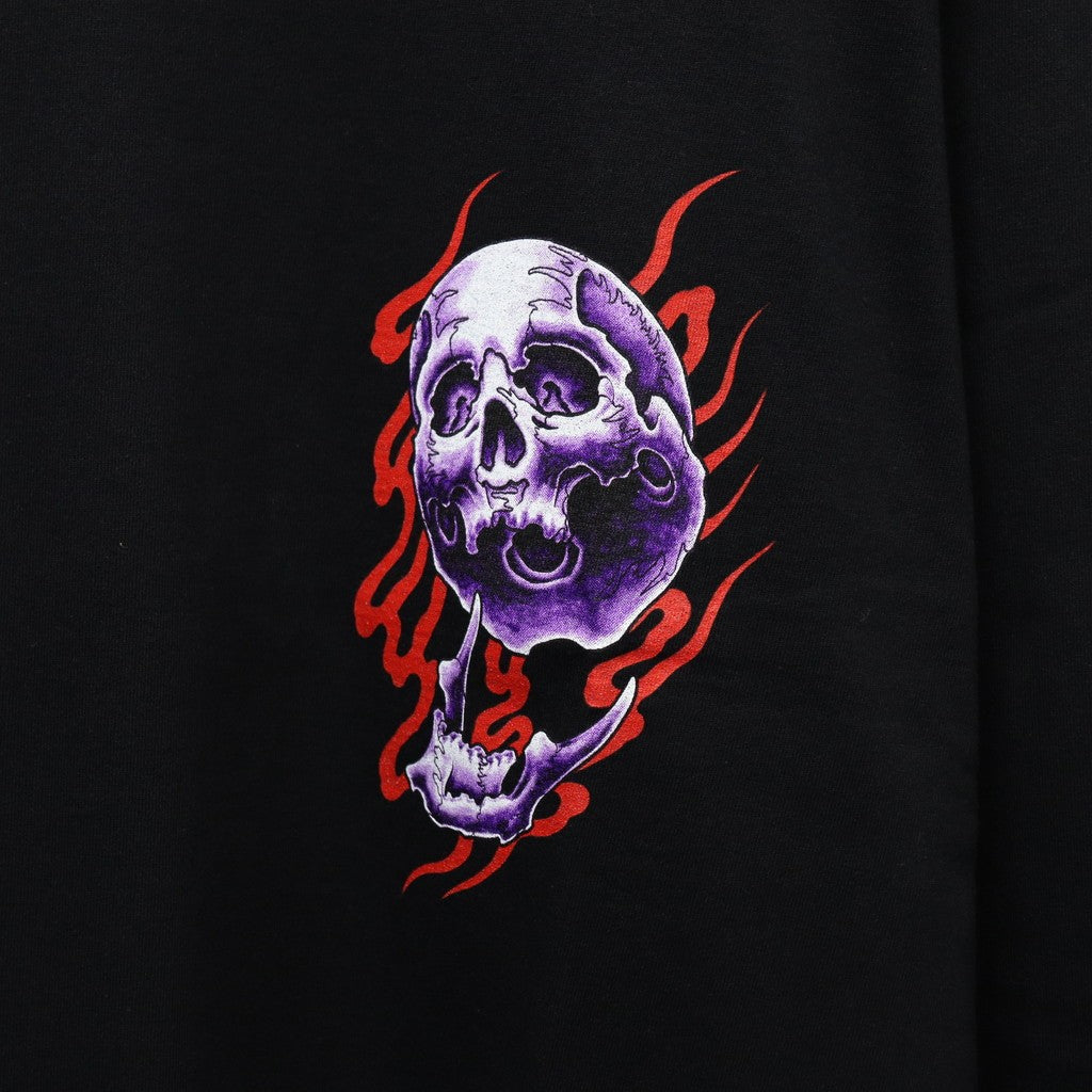 56 TATTOO STUDIO | WASHED HEAVY WEIGHT CREW NECK LONG SLEEVE T-SHIRT #BLACK [56TS-WM-LT04]