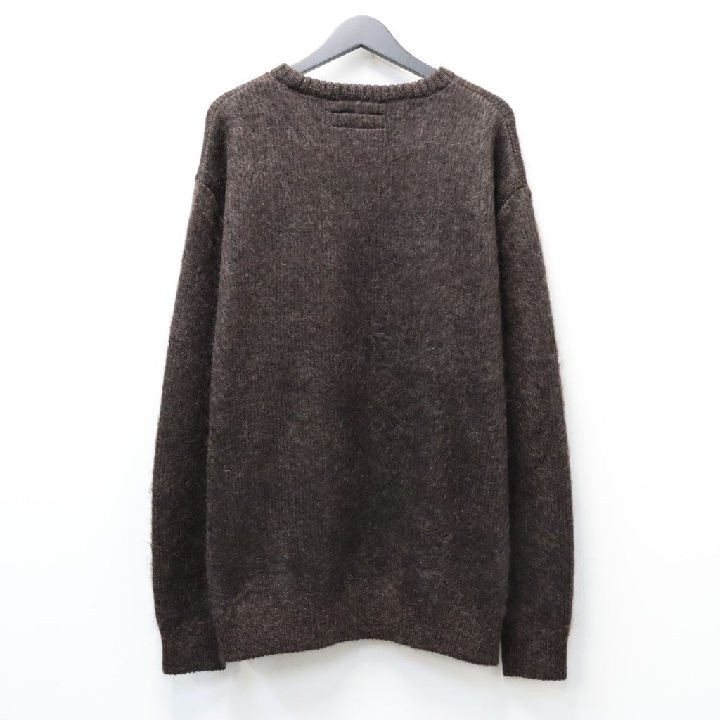MIX MOHAIR CREW NECK SWEATER #BROWN [26FW-WMK-KN03]