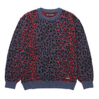 LEOPARD MOHAIR CREW NECK SWEATER #NAVY [25FW-WMK-KN07]