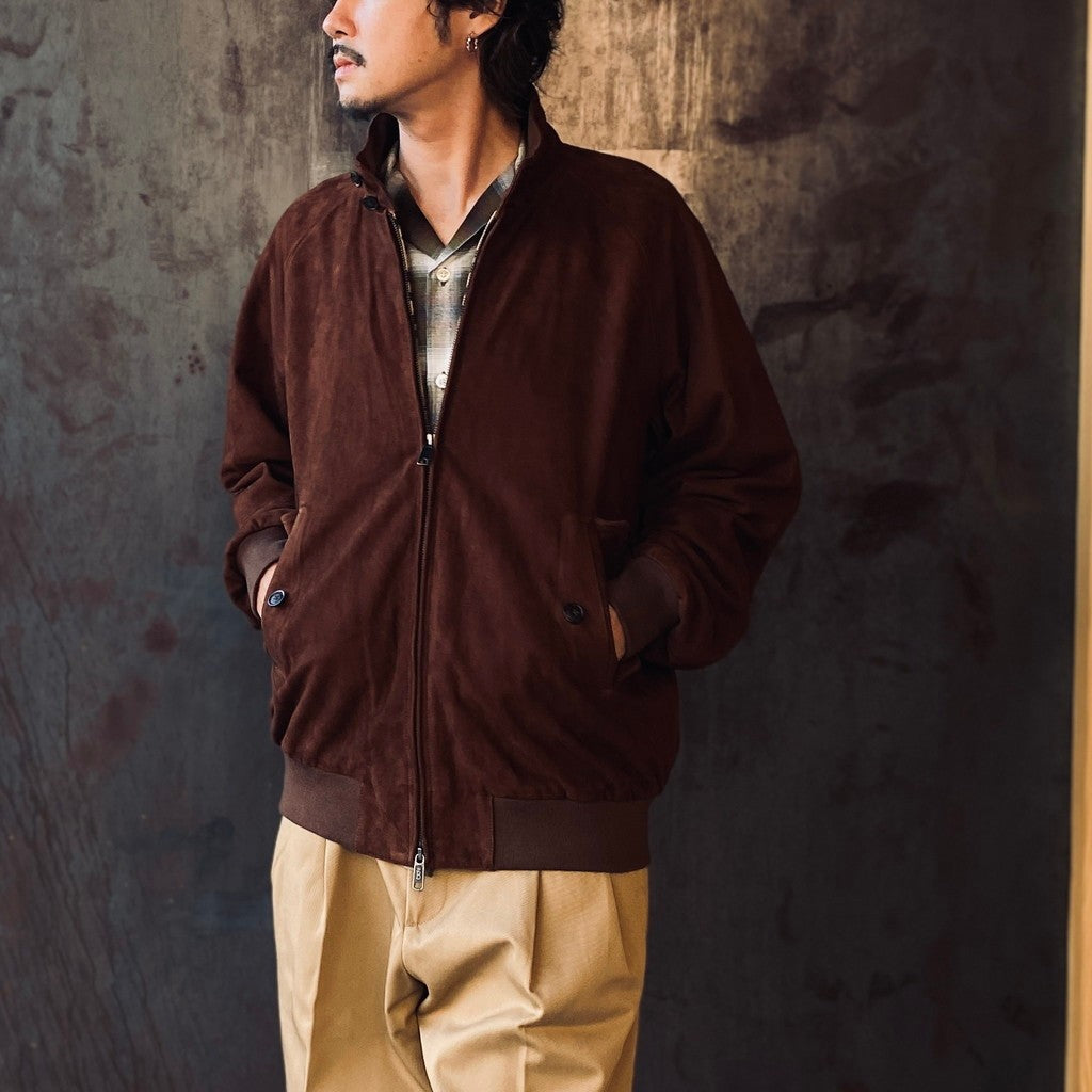 BARACUTA | G9 SUEDE LEATHER HARRINGTON JACKET #BROWN [25FW-WMO-BC01]
