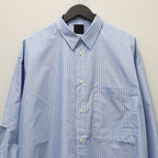 TECH REGULAR COLLAR SHIRT L/S STRIPE #SAX [BE-83026W]