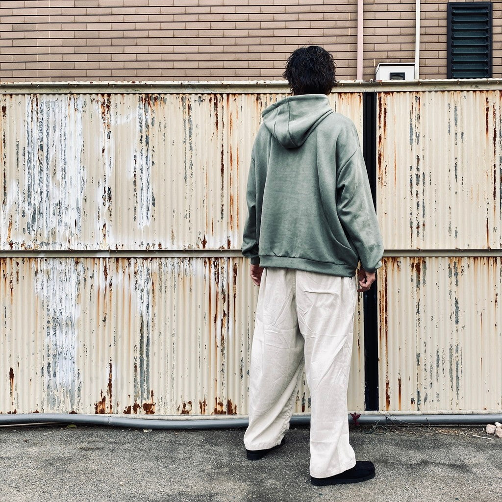 SUEDE HOODIE #Sage [FW25-SW06]