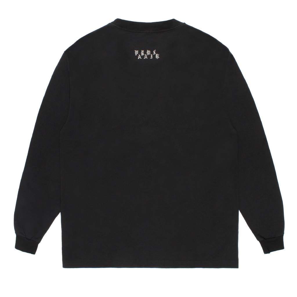 WASHED HEAVY WEIGHT CREW NECK LONG SLEEVE T-SHIRT ( TYPE-2 ) #BLACK [26FW-WMT-LT02]