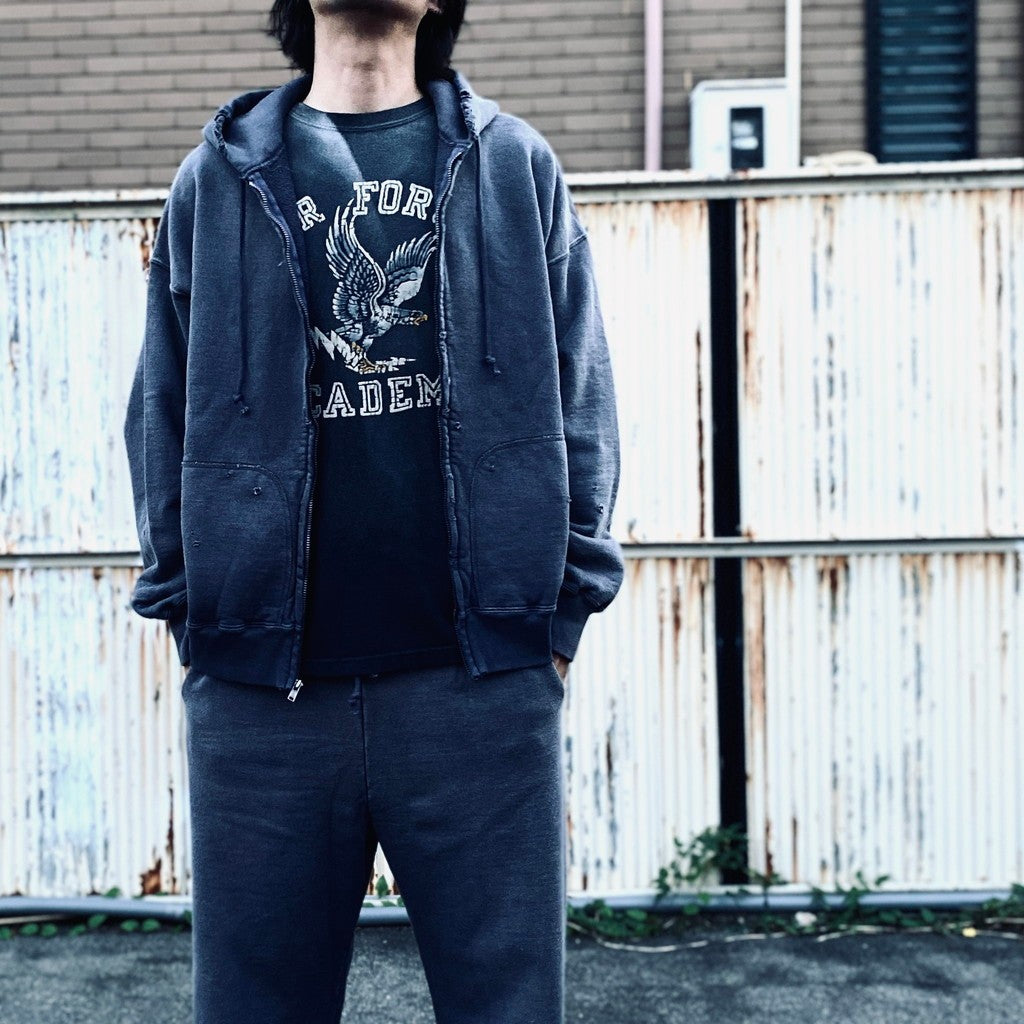 WEATHERED ZIP HOODIE #EGGPLANT [BWU-WZH]