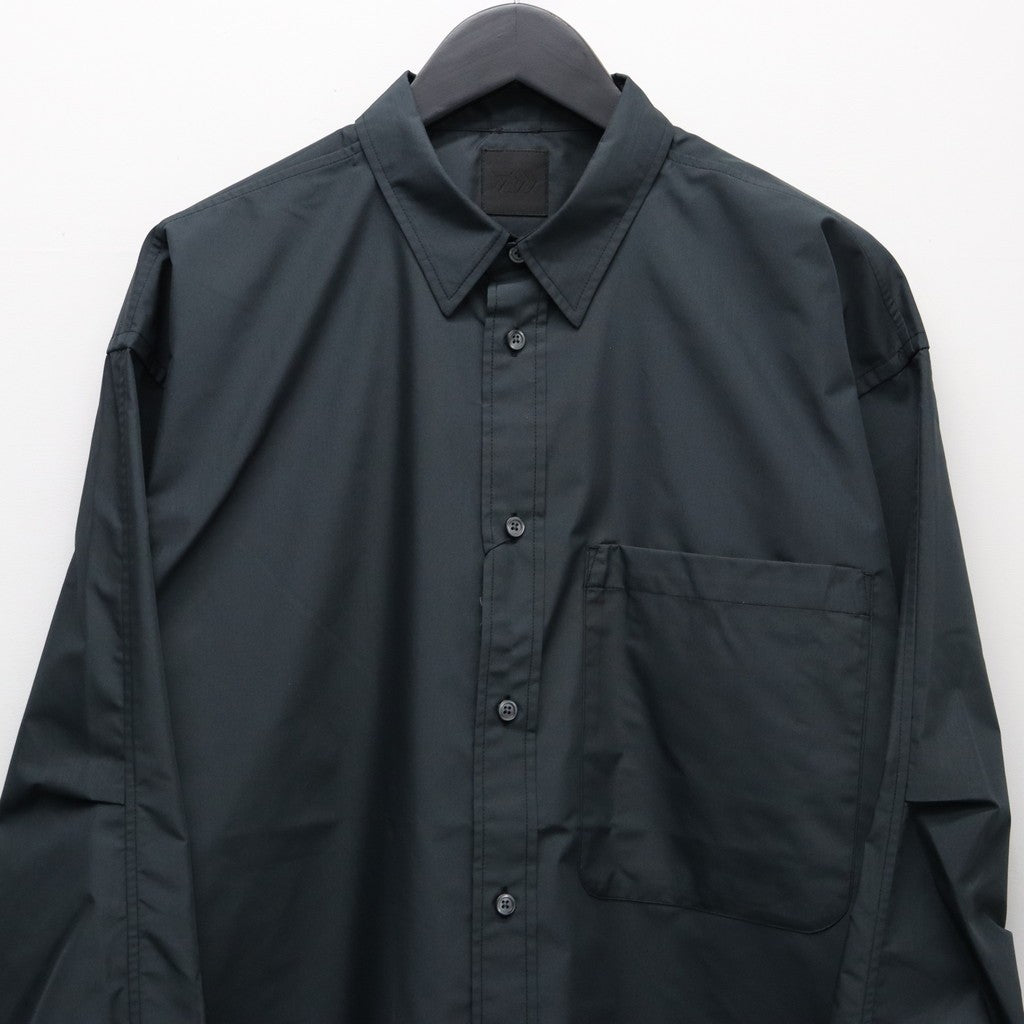TECH REGULAR COLLAR SHIRT L/S SOLID #INK BLACK [BE-81026]