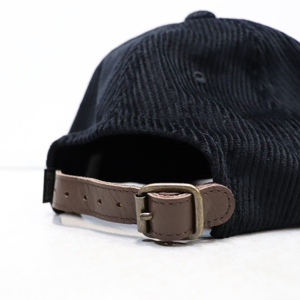 Leather Strap Corduroy Cap #Black [SD26F-CP05]