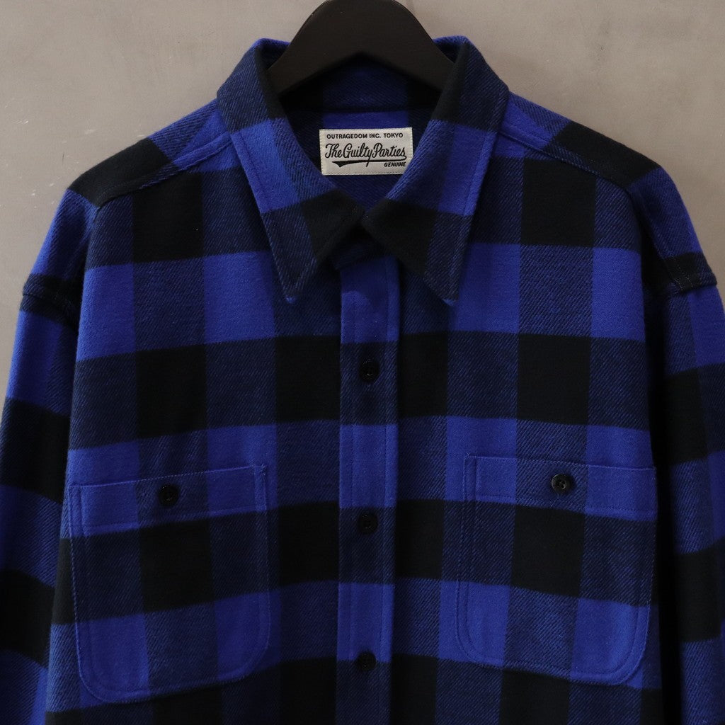 FLANNEL REGULAR COLLAR SHIRT #BLUE [24FW-WMS-RC01]