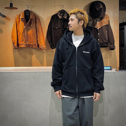 HEAVY WEIGHT FULL ZIP HOODED SWEAT SHIRT #BLACK [25SSE-WMC-SS01]