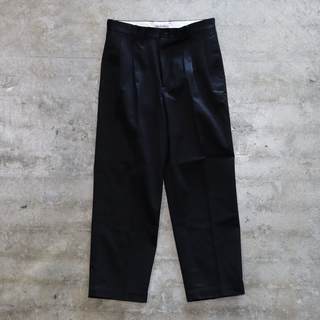 DOUBLE PLEATED CHINO TROUSERS #BLACK [24FW-WMP-PT02]